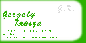 gergely kapsza business card